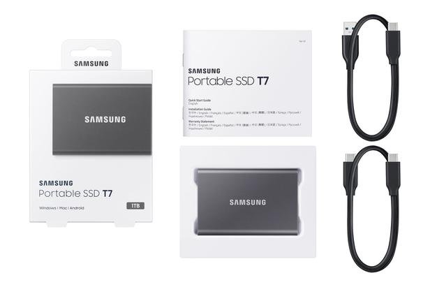 Gümüş Taşınabilir SSD T7 USB 3.2 Gen 2 1TB (Gümüş)