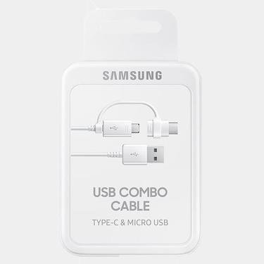 Beyaz Samsung Type-C + MicroUSB Kombo Kablo