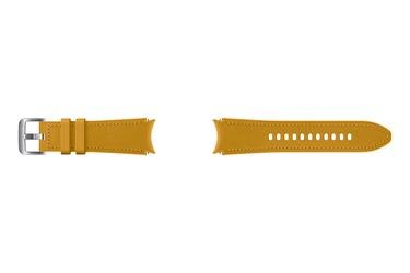 Samsung Galaxy Watch 4 & Watch 5 Classic Hibrit Deri Kordon (20mm, S/M) - Sarı